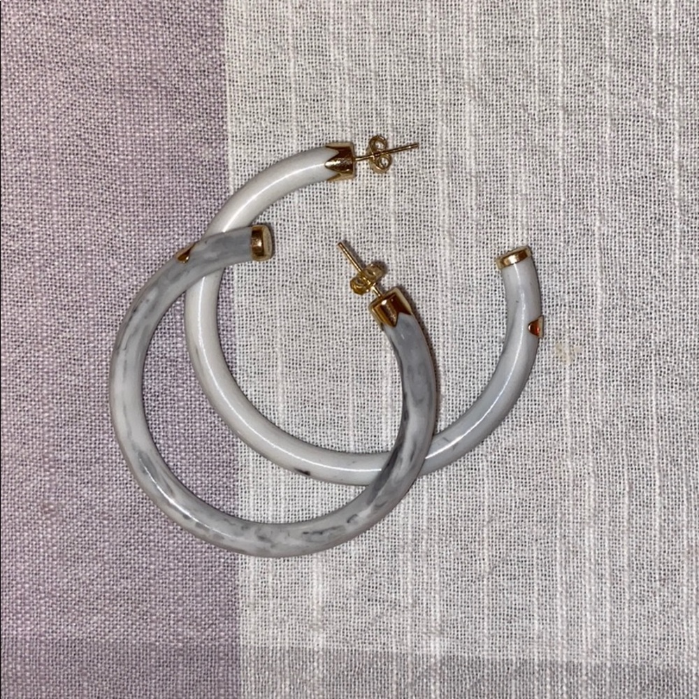 Marble colored Hoop Earrings